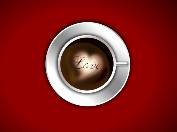Обои о любви: Сердце кофе