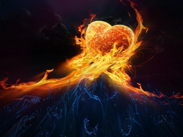 Обои о любви: Огненное сердце