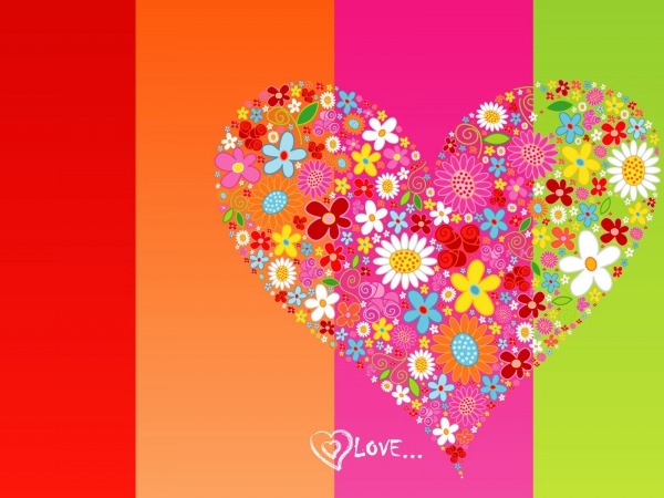 Обои о любви: Сердце из цветов