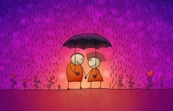 Обои о любви: Двое под зонтом