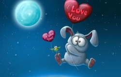 Обои о любви: Влюблённый заяц