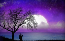 Обои о любви: Двое и лунная ночь