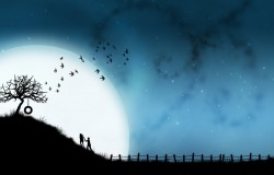 Обои о любви: Лунная ночь
