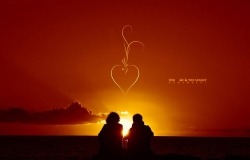 Обои о любви: Влюбленные на закате