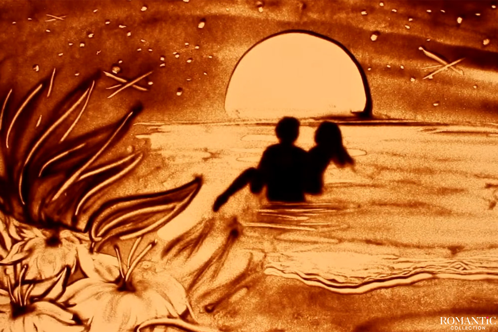 Видео: Песочная анимация «История любви»